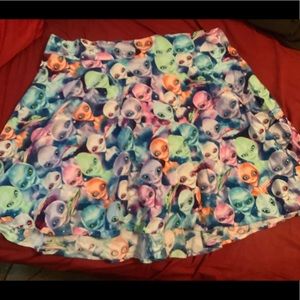 Retrolicious All over alien pattern skirt